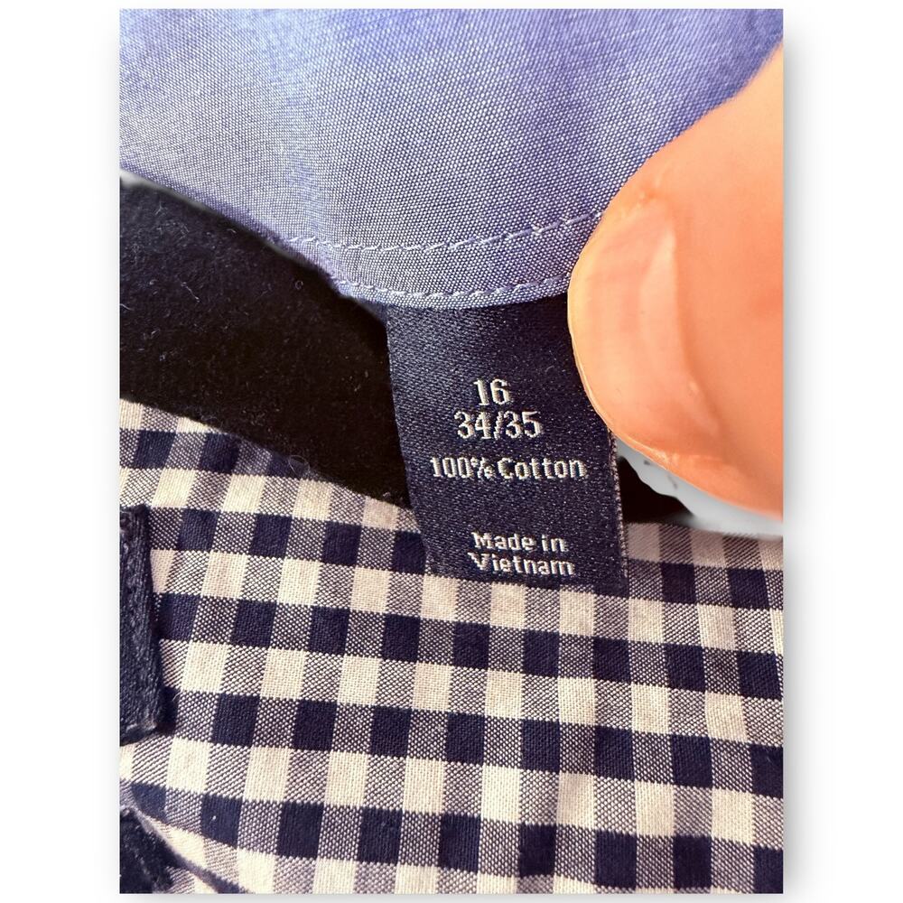 EUC Original Penguin Heritage Slim Fit Gingham Shirt 16 34/35 - Picture 5 of 6